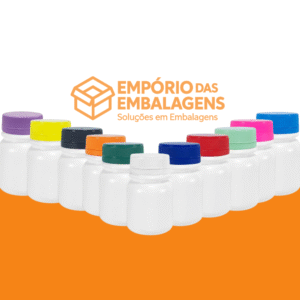 Pote Cápsula 30ml Tampa Rosca Lacre Inviolável - 50 Unidades