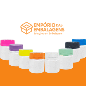 Pote Cápsula 50ml Tampa Rosca Lacre Inviolável – 20 Unidades