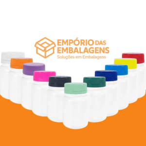 Pote Cápsula 90ml Tampa Rosca Lacre Inviolável – 50 Unidades