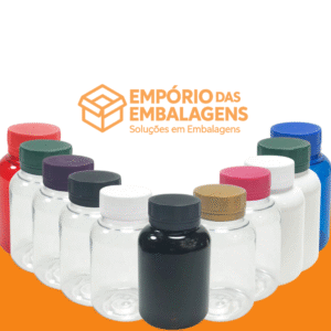 Pote Cápsula PET 150ml Tampa Rosca Lacre Inviolável – 20 Unidades