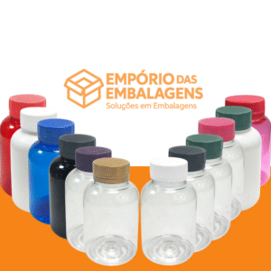 Pote Cápsula PET 200ml Tampa Rosca Lacre Inviolável – 20 Unidades