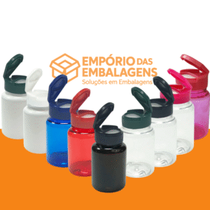 Pote Cápsula PET 100ml Tampa Flip Top – 20 Unidades