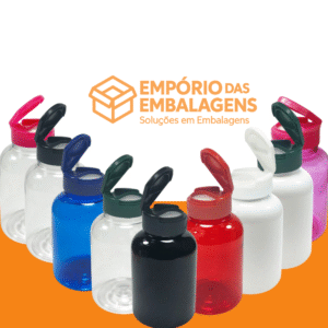 Pote Cápsula PET 200ml Tampa Flip Top – 20 Unidades