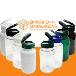 Pote Cápsula PET 220ml Tampa Flip Top – 20 Unidades