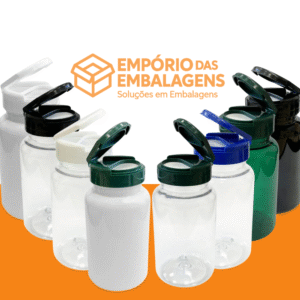 Pote Cápsula PET 260ml Tampa Flip Top – 20 Unidades