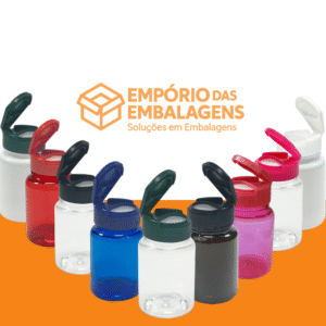 Pote Cápsula PET 75ml Tampa Flip Top – 20 Unidades