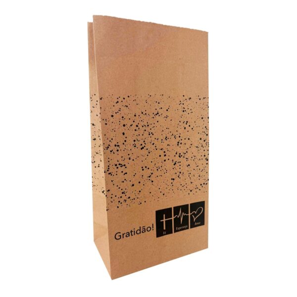 Saco Kraft p/ Delivery (18x10x36cm) Gratidão – 100 Unidades 1