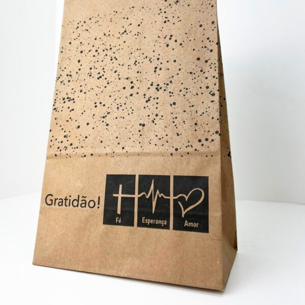 Saco Kraft p/ Delivery (18x10x36cm) Gratidão – 100 Unidades 4