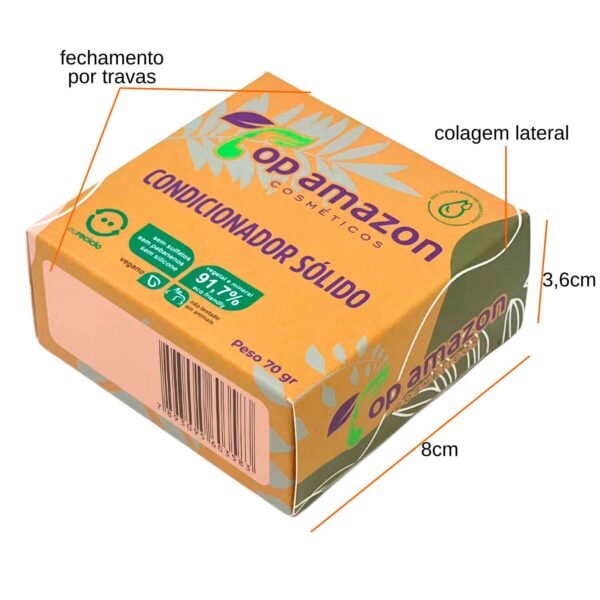 Embalagem para Shampoo em Barra (8 x 8 x 3,6 cm) Personalizada 3