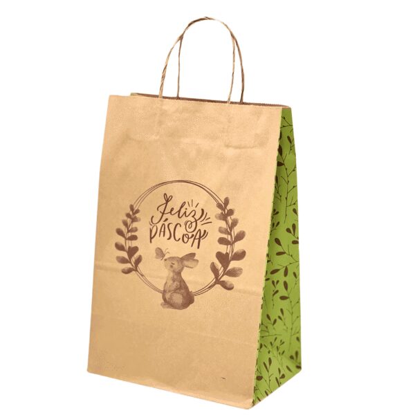 Sacola Kraft Pascoa Charme (24 x 14 x 33 cm) – 100 Unidades 1