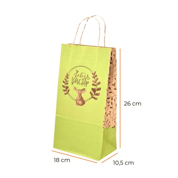 Sacola Kraft Pascoa Charme (18 x 10,5 x 26 cm) – 100 Unidades 2