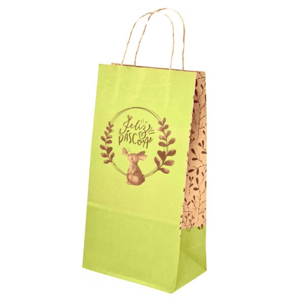 Sacola Kraft Pascoa Charme (18 x 10,5 x 26 cm) – 100 Unidades