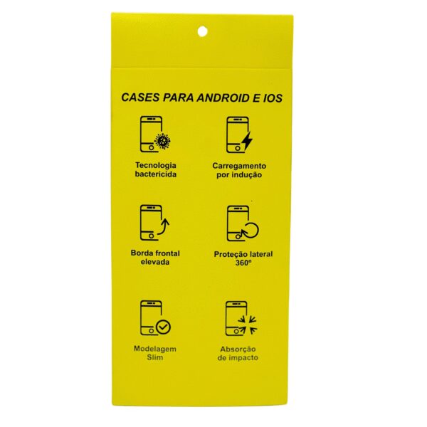 Embalagem p/ capinha de Celular c/ Visor Vazado (10 x 2 x 19 cm) Personalizada 7