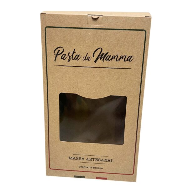 Embalagem Para Massas artesanais c/ Visor Vazado (14,5 x 6,5 x 25 cm) Personalizada